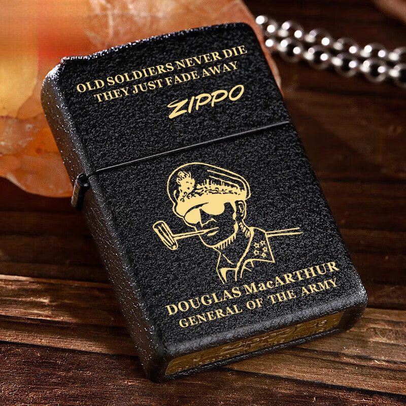 zippo芝宝zippo打火机防风煤油打火机黑裂漆将军 限量版定制之宝