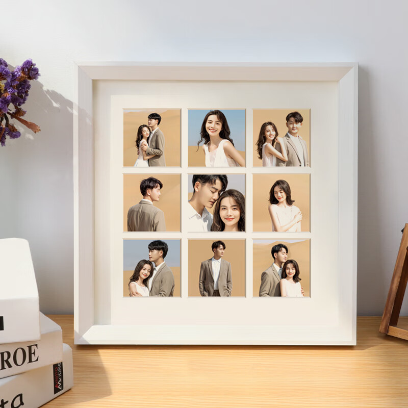 乳白色普通九宫格 洗照片 25*25每张照片尺寸5