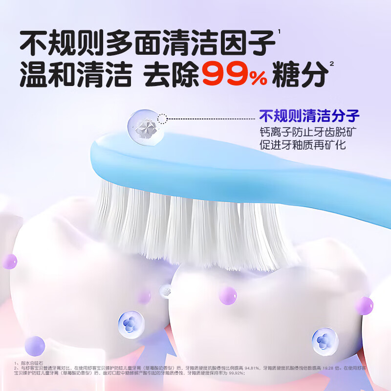 舒客宝贝儿童牙膏抗糖2-3-6-12岁防蛀含氟牙龋齿郭晶晶推荐正品保证 草莓香牙膏60g*1