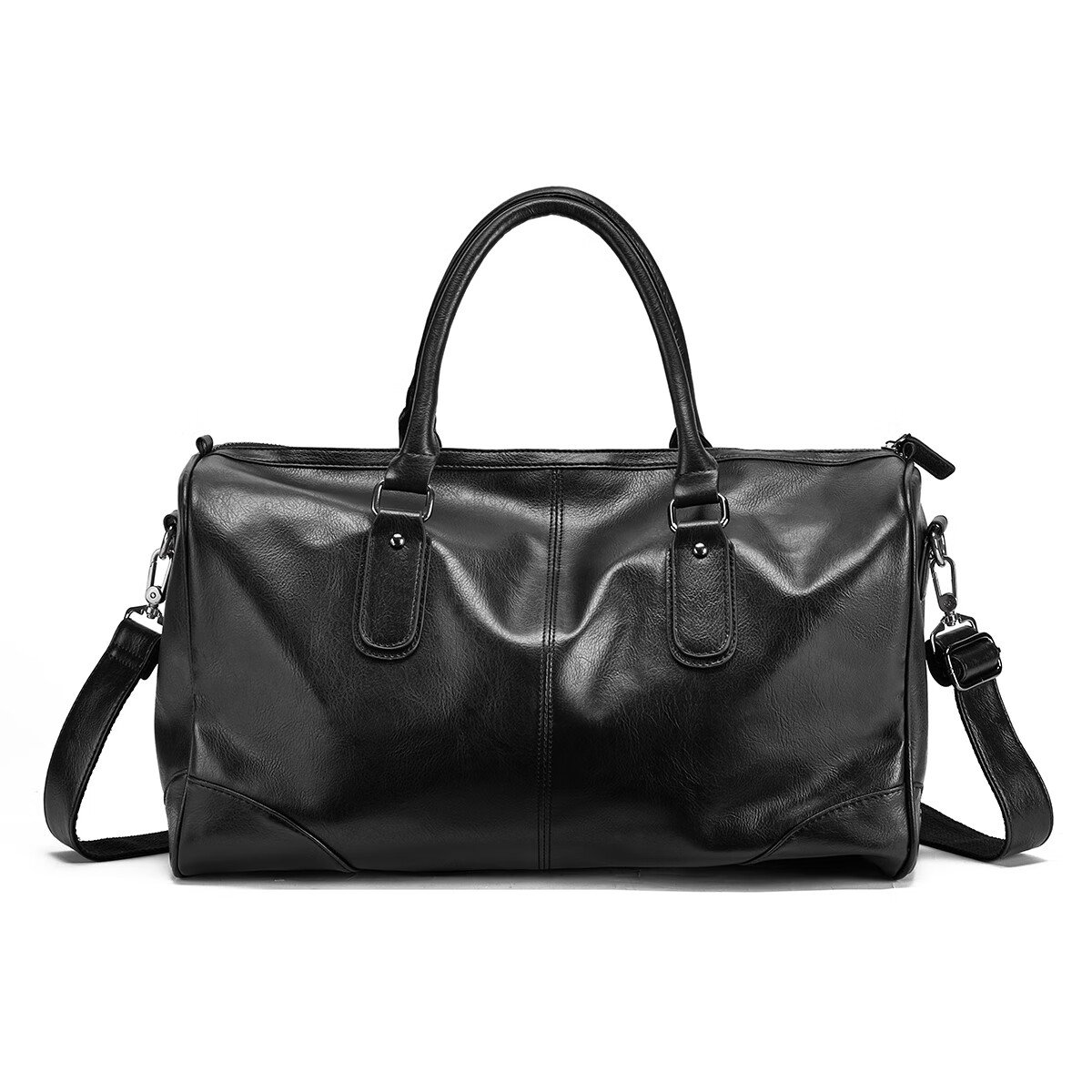 马克华菲游泳健身运动包 旅行包短途旅行 男手提包男士行李包大容量行李袋 典黑(皮革纹)