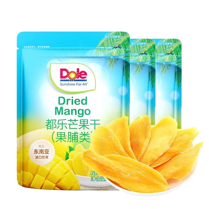 都乐（DOLE）芒果干100g*3袋 东南亚进口芒果 果脯蜜饯果干 儿童休闲零食