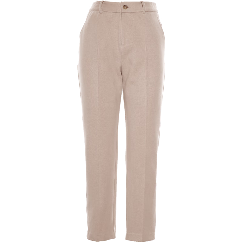 betu百圖女裝氣質通勤款中高腰彈力毛呢休閑煙管顯瘦直筒西褲2110T52 卡其色 L