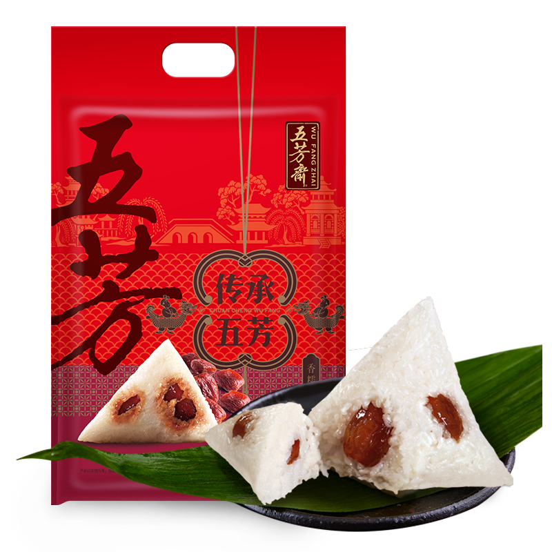 五芳斋 速冻香糯蜜枣粽 140g*6只 嘉兴粽子甜粽端午粽子早餐食品