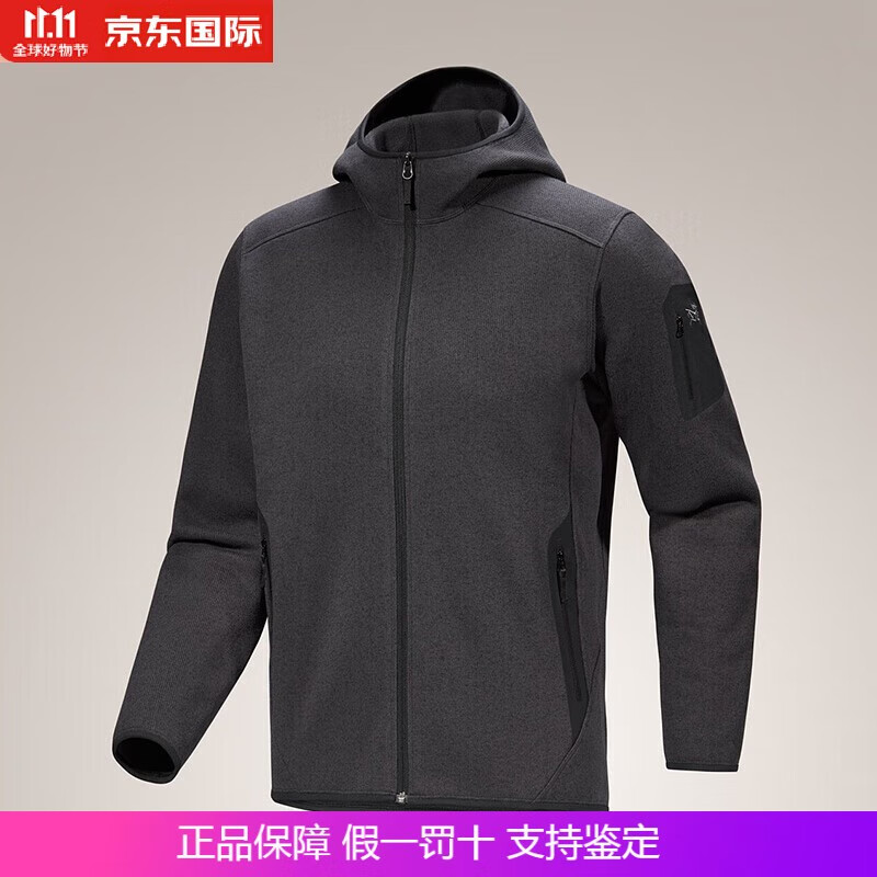 始祖鸟（ARC’TERYX）ARCTERYX24新款抓绒衣外套男 COVERT 轻量柔软透气保暖 男士休闲 黑色 Black Heather II M