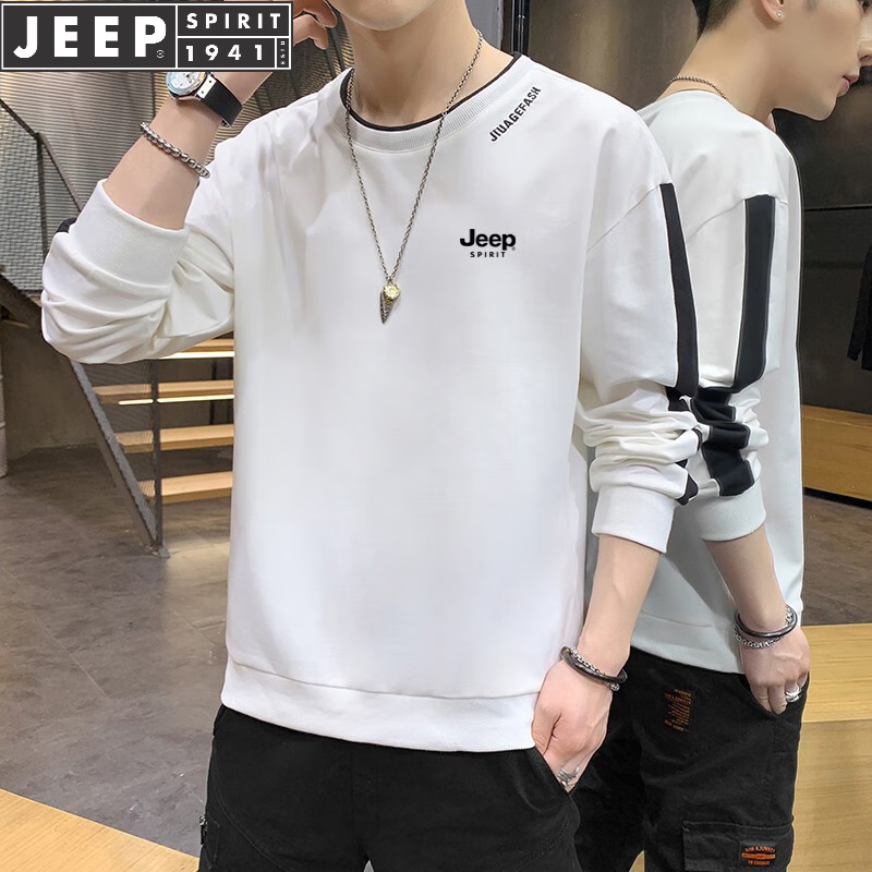 ���ڲ�����JEEP SPIRIT���������г���T����ʿ���´��ﶬ��Բ�촿ɫ������װ���������� 1606��ɫ������ 2XL ������135-155�