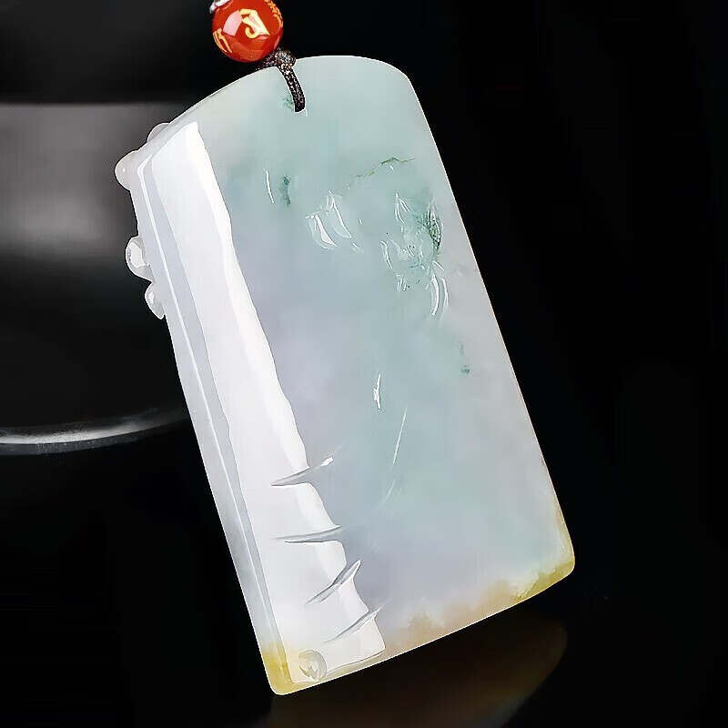 千载一玉翡翠观音吊坠男士观音菩萨玉坠玉石项链玉牌挂件款二紫罗兰观音