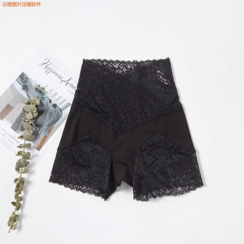 凡智高腰收腹蕾丝防走光安全裤夏季女装百搭薄款无痕外穿内穿打底短裤