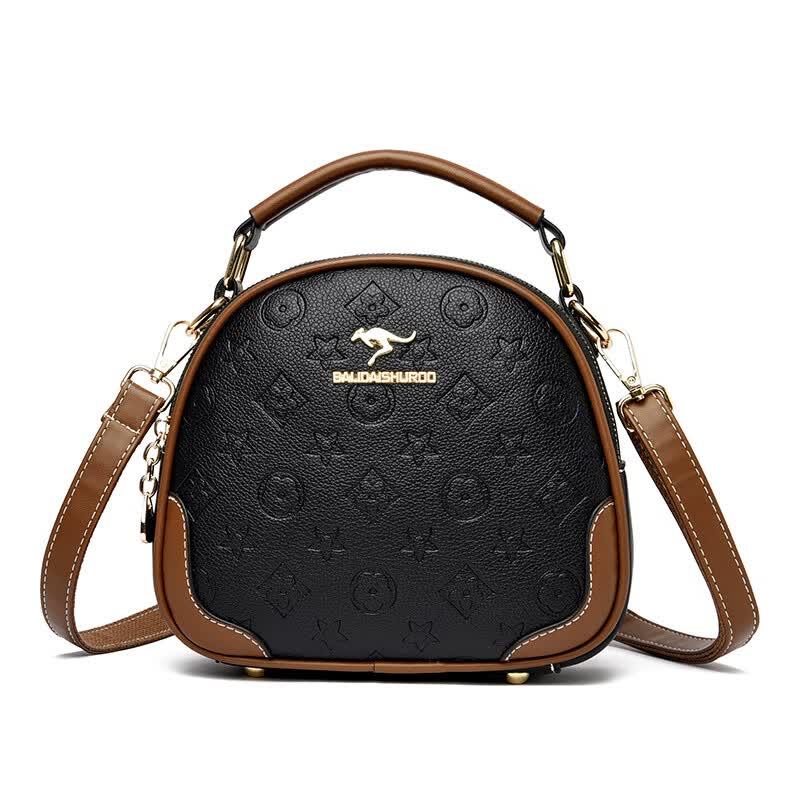 袋鼠(kangaroo)品牌真皮包包女2024新款小圆包百搭中年妈妈包时尚单肩