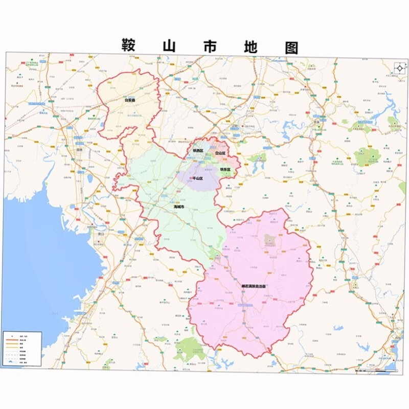 2024新款鞍山市地图贴图 办公室挂图 高清防水墙壁装饰画定制地图
