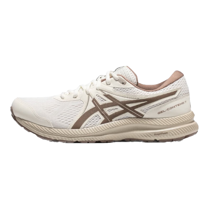 plus会员：ASICS 亚瑟士 跑步鞋男鞋缓震舒适回弹运动鞋网面透气跑鞋 GEL-CONTEND 7 白色 