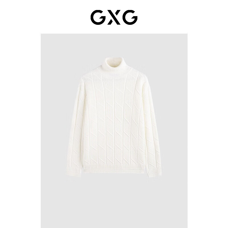 GXG男装 多色潮流休闲男士毛衫合集 GEX11028684白色高领线衫 XL