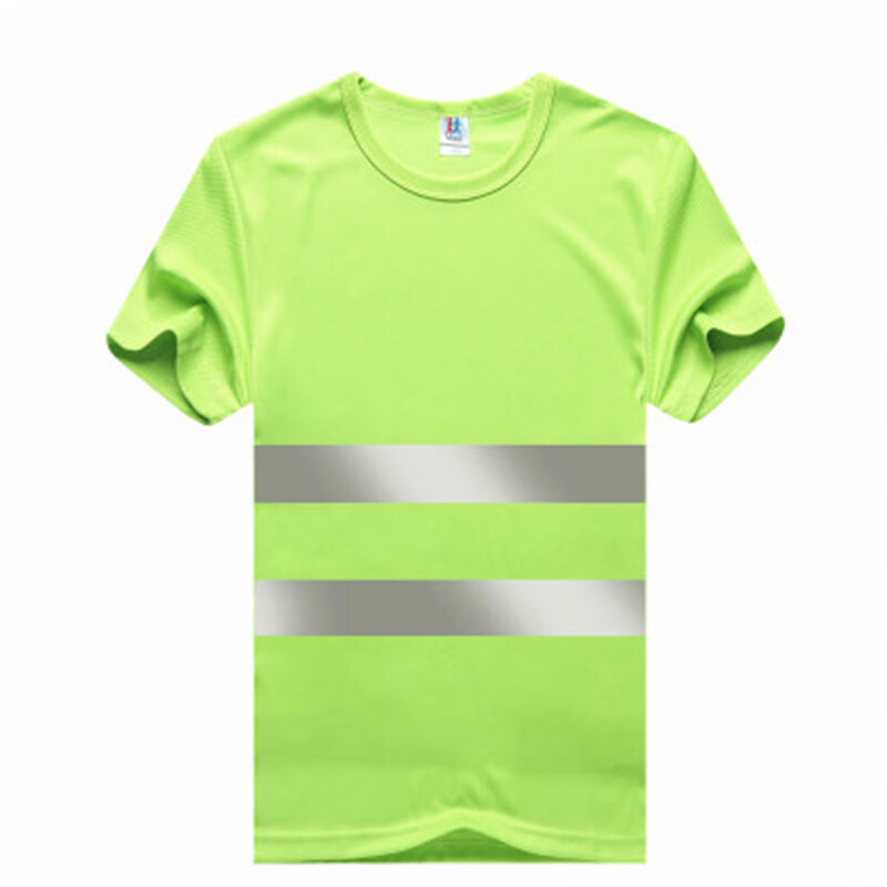 定制反光衣t恤骑行户外安全衣服施工地工程建筑荧光短袖t恤 荧光黄 2