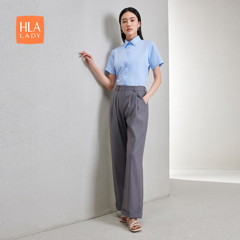 海澜之家海澜之家短袖衬衫女装夏季24微弹软糯正装衬衣女