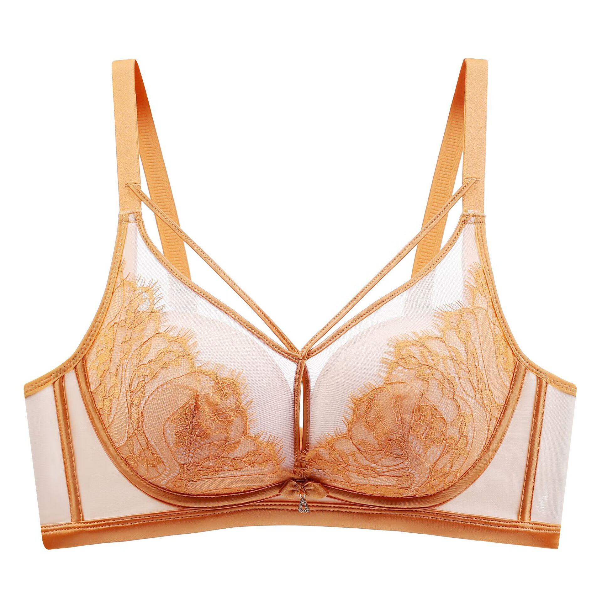 浪莎院线调整型火山能量石减压美容内衣收副乳防下垂高定文胸罩 卡其