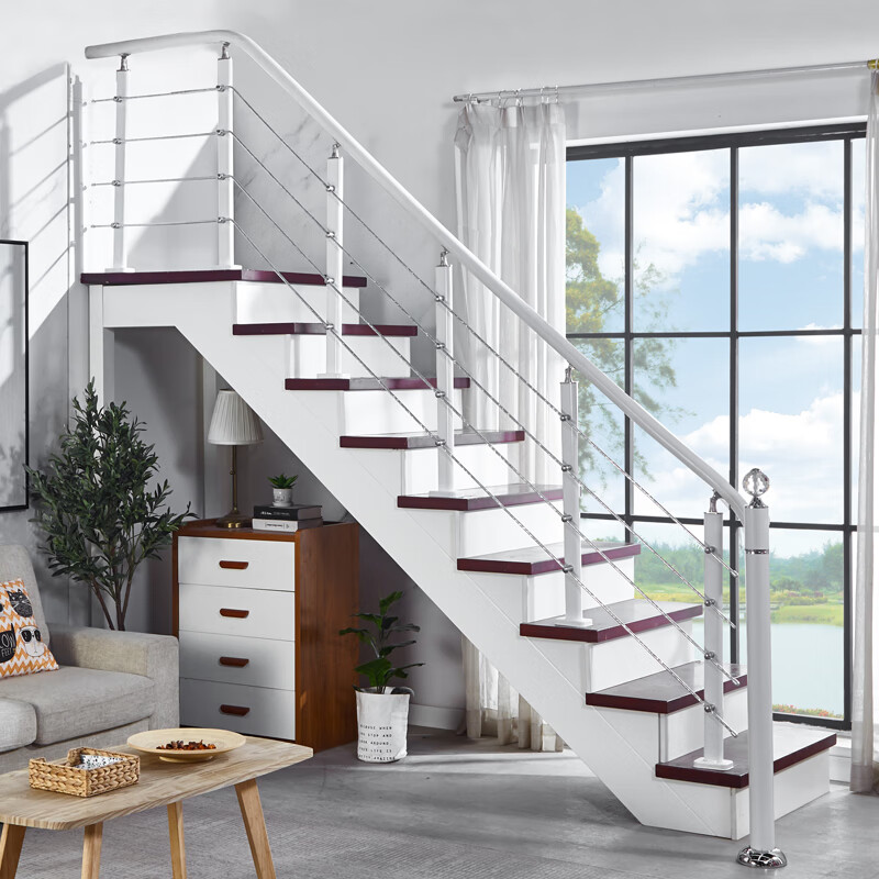 楼梯扶手阁楼别墅室内护栏现代pvc平台栏杆复式围栏 起步柱 b套餐单根