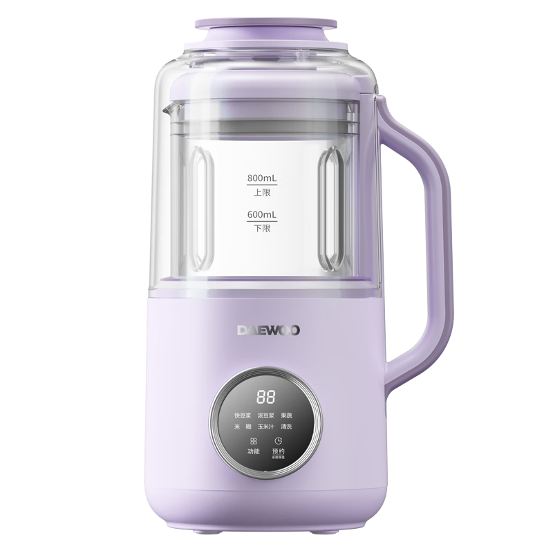 大宇（DAEWOO）破壁机家用轻音全自动免煮小型多功能降噪预约免手洗免滤豆浆机榨汁辅食料理机适用2-3人 国家补贴