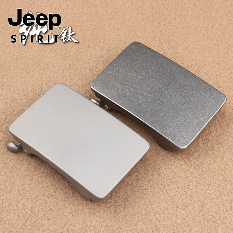 JEEP SPIRIT超轻纯钛内穿情人节皮带扣头礼盒腰带牛皮男士防过敏宽3.5cm 纯钛石洗版单皮带头 超轻纯钛55g