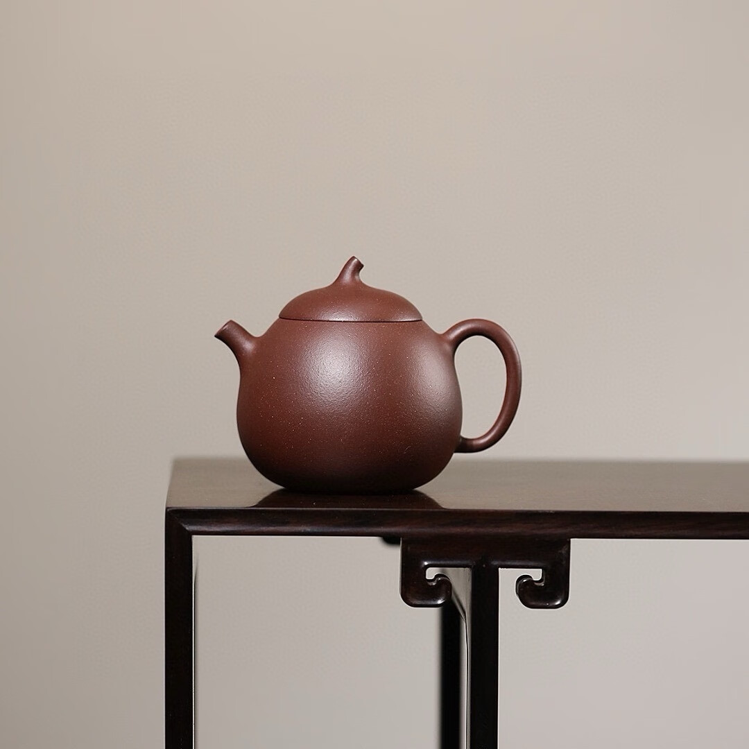 宜興紫砂壺 本如茶器 茄瓜壺  原礦紫泥 150cc 球孔 俞嵐手工制