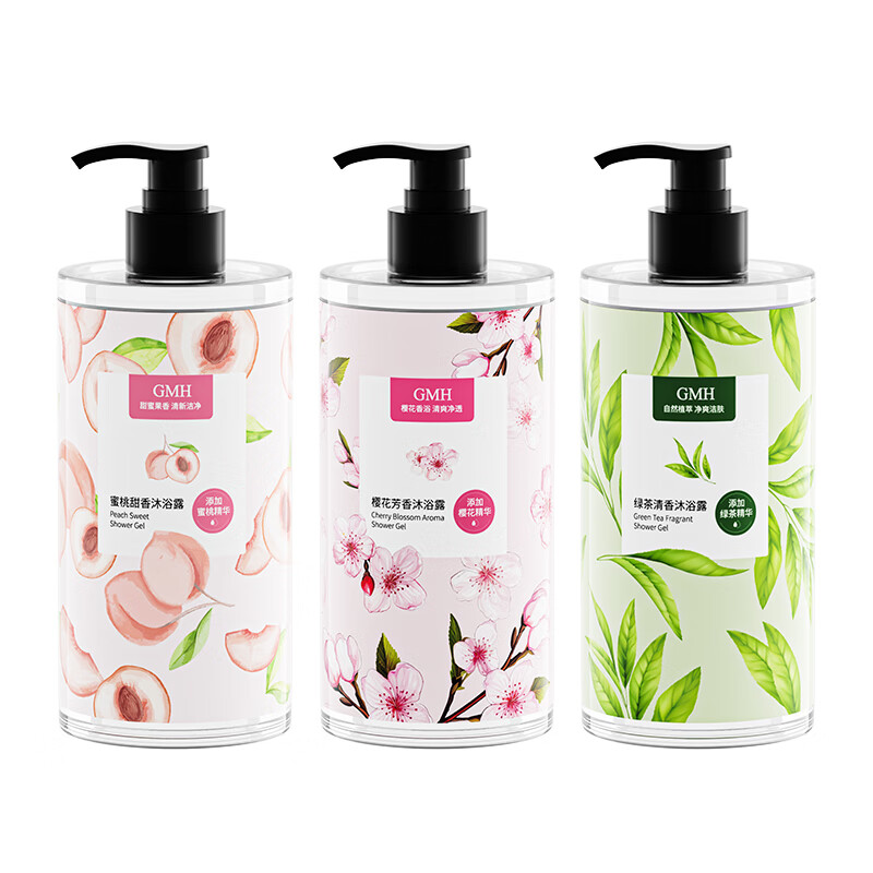 GMH芳香沐浴露细嫩滑肤补水保湿清洁肌肤留香沐浴乳液滋润家庭装 蜜桃香氛沐浴露520ml