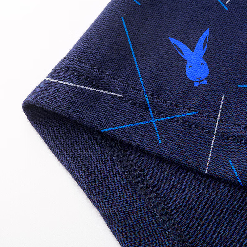 富贵鸟（FUGUINIAO）男士内裤纯棉透气吸汗平角短裤中腰运动舒适印花四角裤衩男4条装 小兔款F9490 L  (建议80-100斤)卡码拍大一码