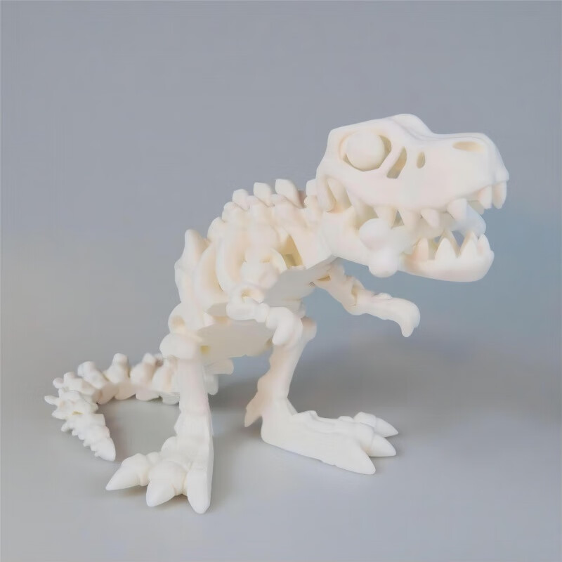 君楷3d打印一体式颅骨霸王龙关节可自由活动大嘴恐龙模型桌搭玩具