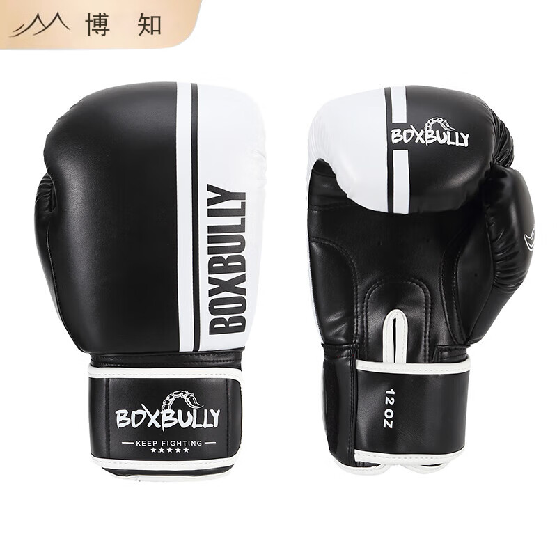 oimg 拳击手套儿童散打搏击格斗拳套男孩训练打沙袋手套 hjd012黑白色