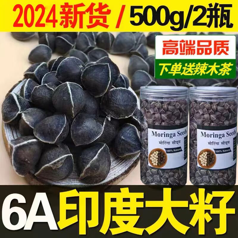 大粒辣木籽正宗印度辣木子野老树生天然的功效解减酒肥500g100g 精选