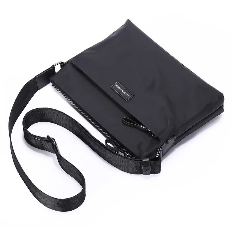 Colrtn Kwecr斜挎包男士新款单肩包商务休闲背包办公出差文件包邮差包奢侈品 CK黑色大号23*6*32（礼盒装）