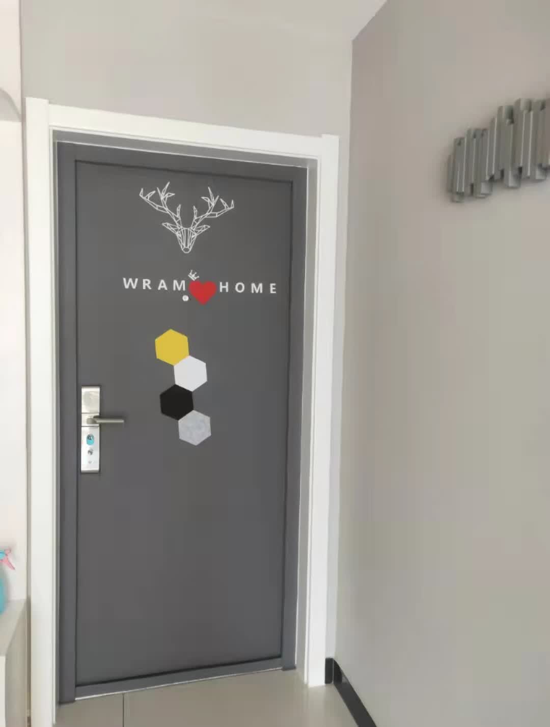 周末岛墙面板遮盖自粘毛毡门贴纸北欧创意装饰防盗入户卧室旧木门改造