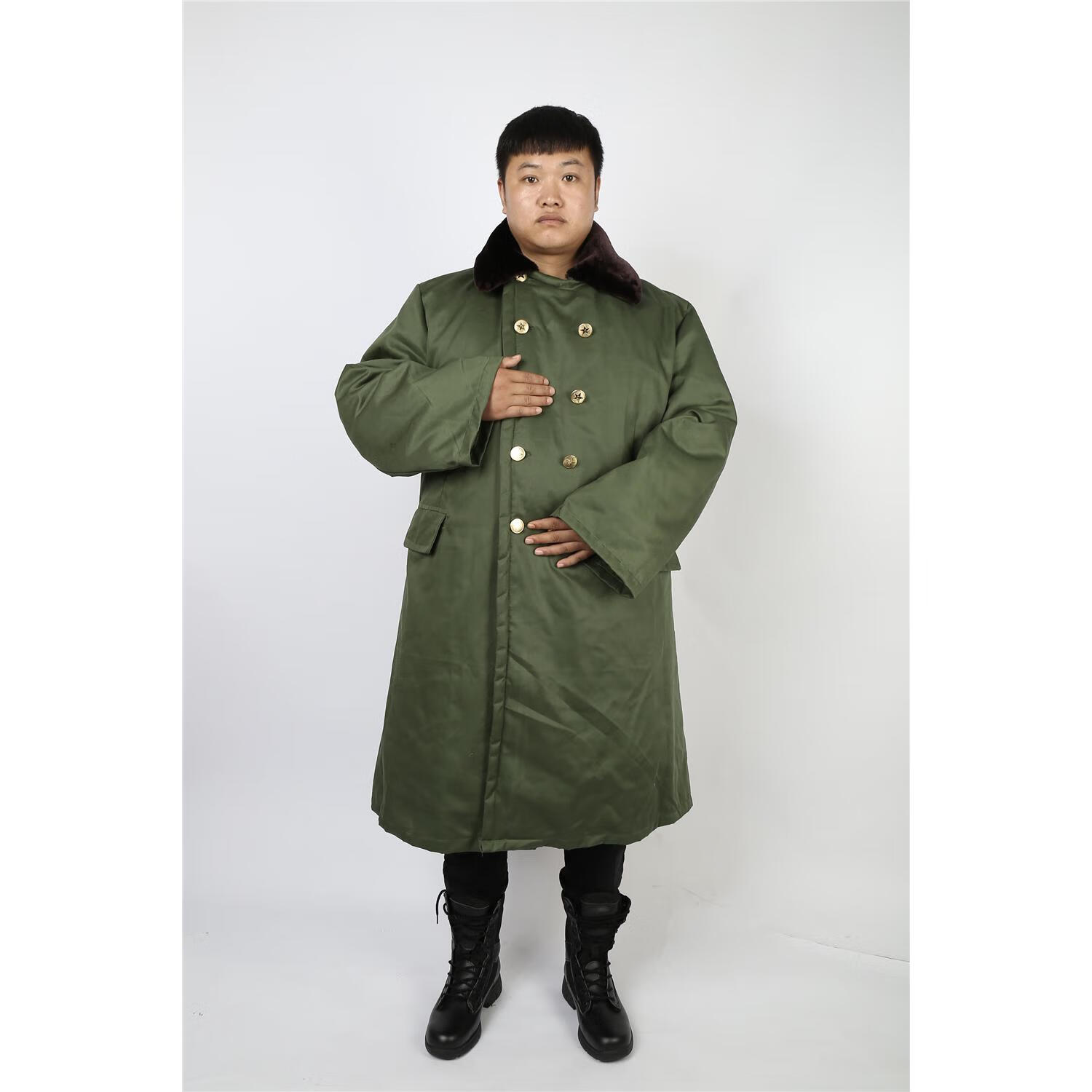 米骆途羊皮毛一体大衣男冬防寒东北老式绿色羊皮袄劳保冬季羊皮大衣男