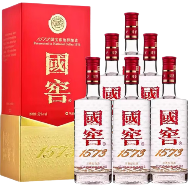 京东百亿补贴：国窖1573 经典 52度 浓香型白酒 580ml*6瓶 整箱装