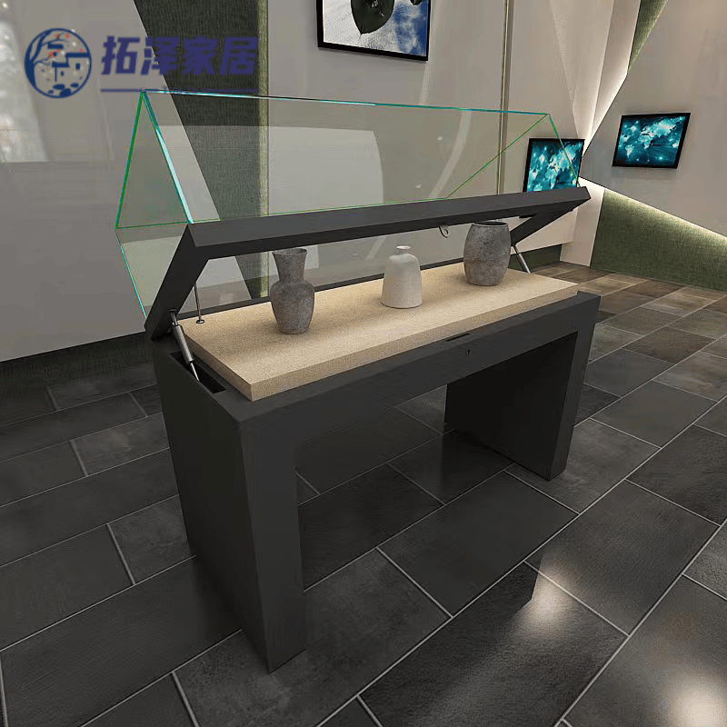 澳颜莱古董字画陈列柜 液压博物馆展示柜古董字画文物纪念馆玻璃柜台