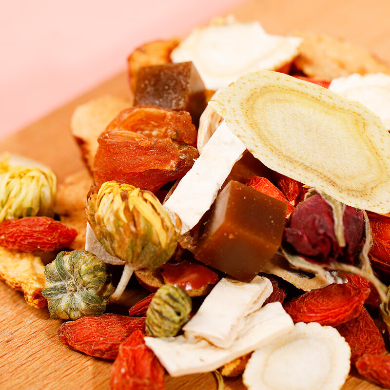 松嘟江南 人参阿胶女神茶独立罐装枸杞桂圆茯苓菊花玫瑰养生花草茶 15罐畅饮款