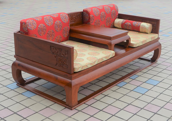 柏森大观新中式家具刺猬紫z檀罗汉床国标红h木定制炕几实木罗汉榻