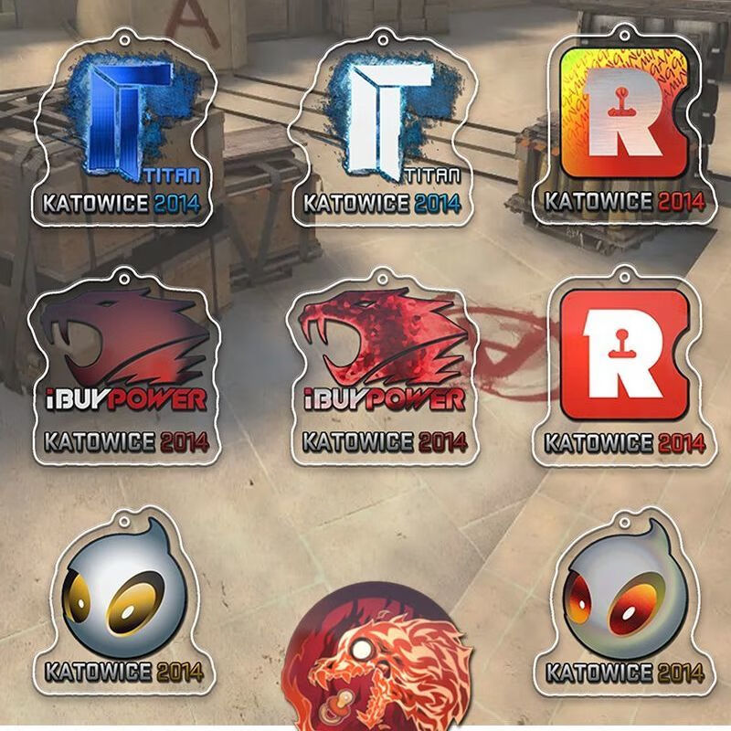 csgo周边挂件钥匙扣贴纸印花战队卡托全息效果书包挂饰 14卡托大眼