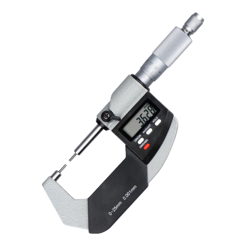 韦度（WD）外径数显千分尺高精度千分卡尺电子螺旋测微器测厚仪厚度卡测量仪 花键0-25mm小头2*5