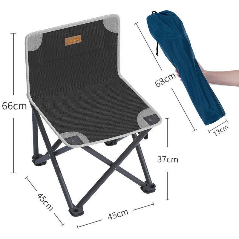 润华年钓鱼椅折叠椅户外便携式美术写生椅小马扎折叠凳子 大号黑色