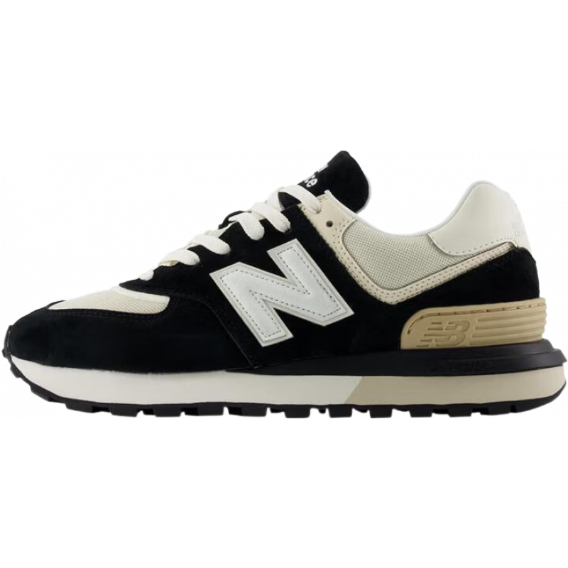 NEW BALANCE NB官方运动鞋男鞋女鞋秋冬情侣厚底百搭潮流透气574LG系列休闲鞋 黑色/米白色 U574LGRA 39.5 脚长24.5