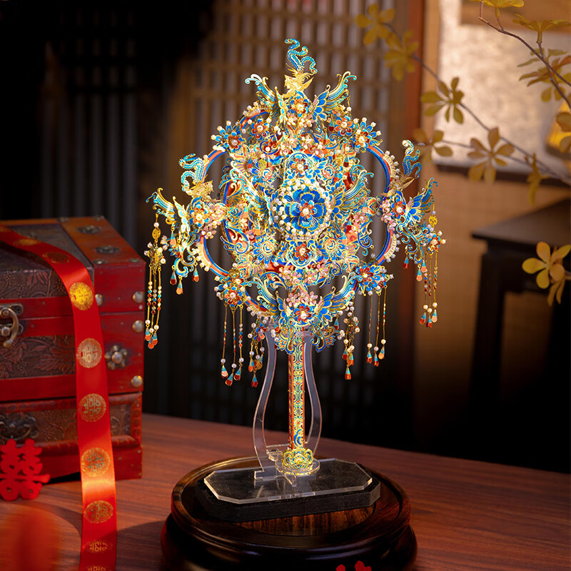 拼酷（piececool）点翠喜扇 十里红妆 3d立体金属拼图模型生日结婚礼物送女朋友