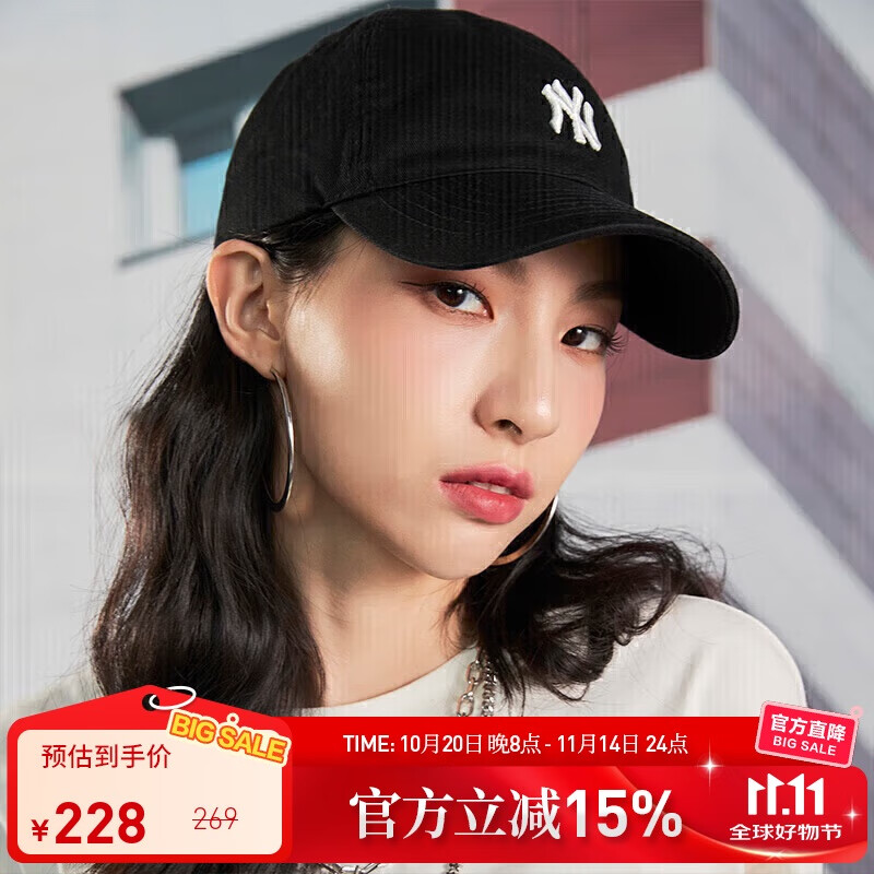 MLB棒球帽子秋夏男女时尚休闲鸭舌帽软顶帽3ACP7701N-50BKS