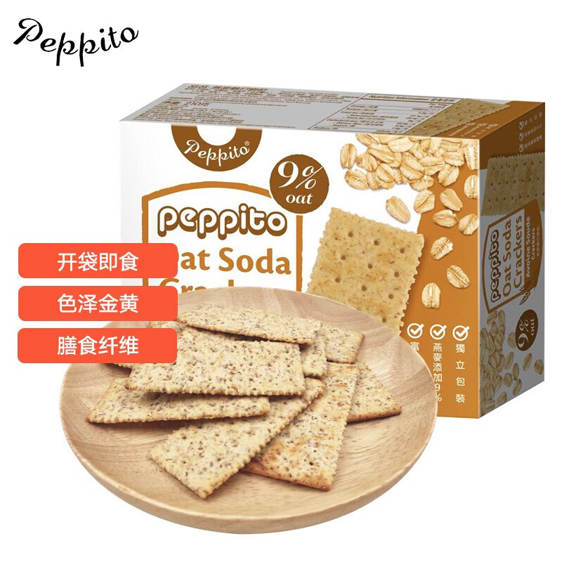 peppito燕麦苏打饼梳打饼干210g办公室早餐粗粮 燕麦苏打饼干210g/盒