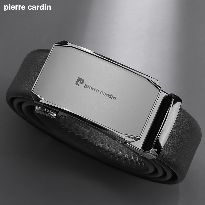 皮尔卡丹男士皮带自动扣真牛皮腰带休闲裤带礼盒装 父亲节礼物实用送爸爸高档生日礼物