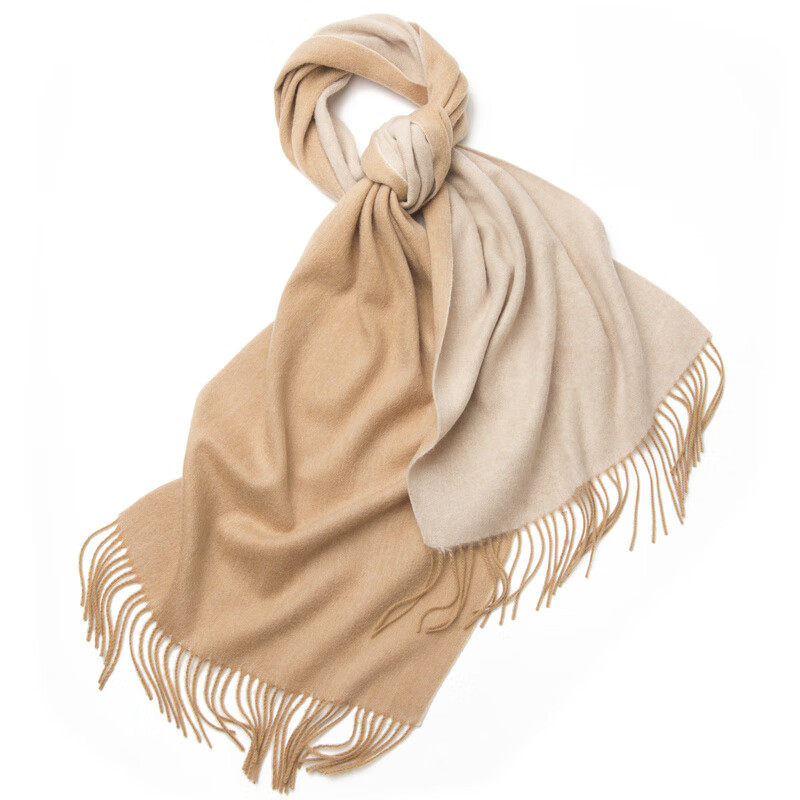 EMZ鄂尔多斯市纯羊绒围巾女士披肩两用冬季加厚保暖双面纯色百搭 双面深灰(长200宽40cm)