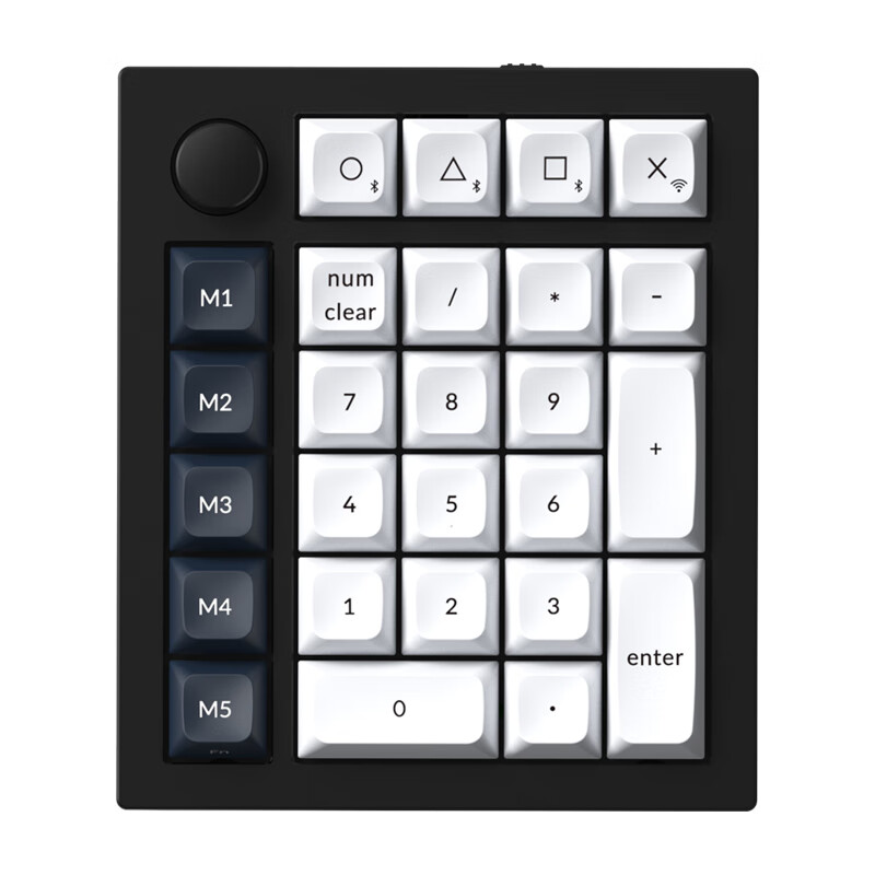 keychron渴创 Q0Max 机械键盘 数字小键盘 客制化键盘可插拔 三模连接 支持QMK/VIA改键 可当计算器 铝坨坨 Q0Max- RGB热插拔红轴黑色旋钮版