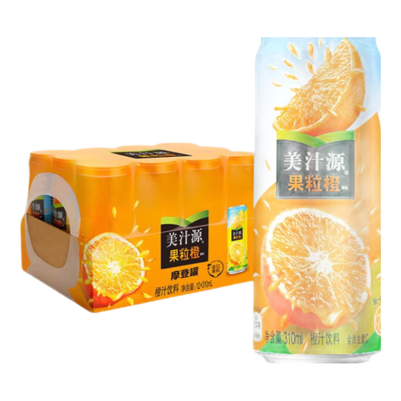 可口可乐（Coca-Cola）美汁源 Minute Maid 果粒橙 果汁饮料 310ml*12 整箱装