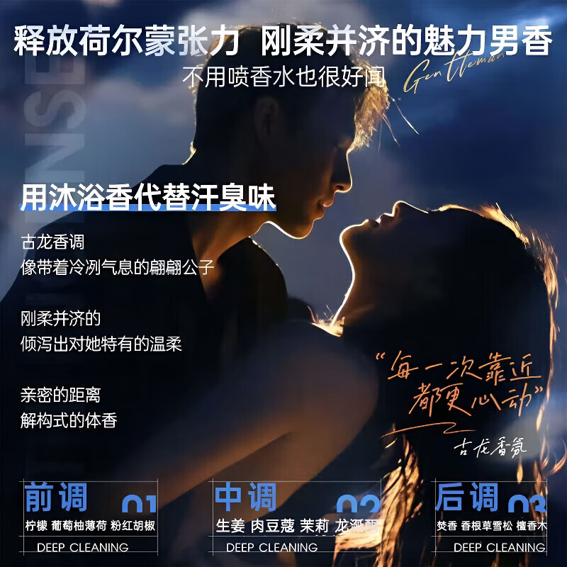 ZYUO日本沐浴露男士古龙香男士沐浴露专用持久留香72小时清爽控油止痒 1瓶装 【日本品牌】控油保湿 洗螨净痘 型男沐浴露