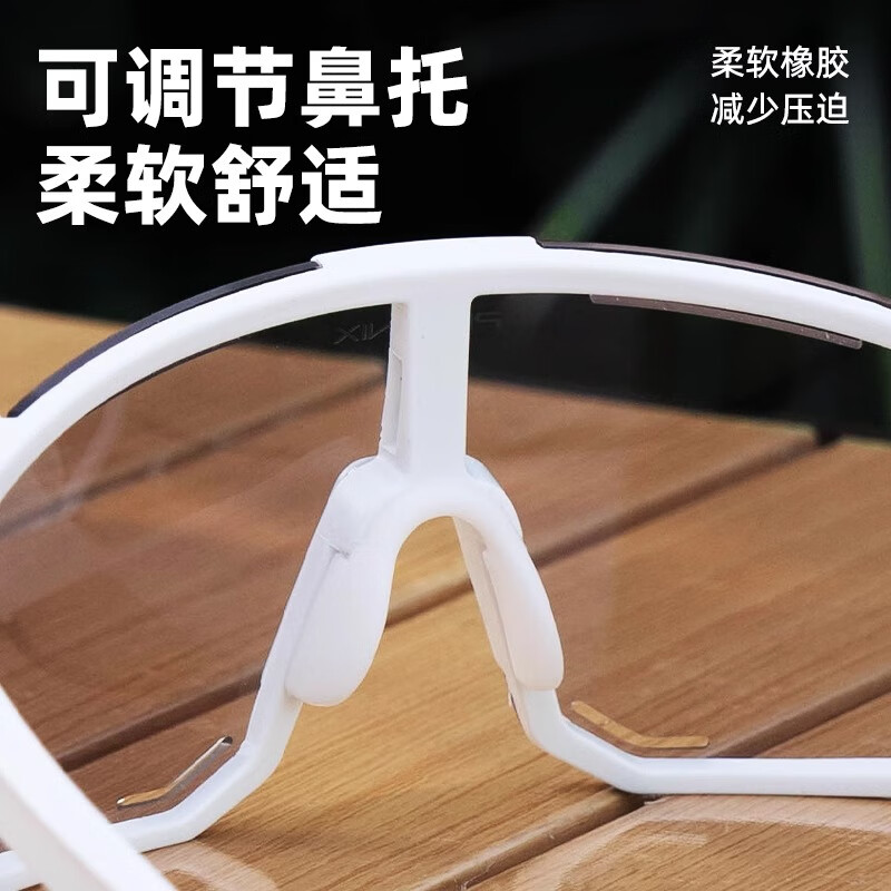 凤凰100%变色骑行眼镜日夜两用男女公路自行车运动户外跑步防风护目镜 变色镜 磨砂黑【日夜两用】