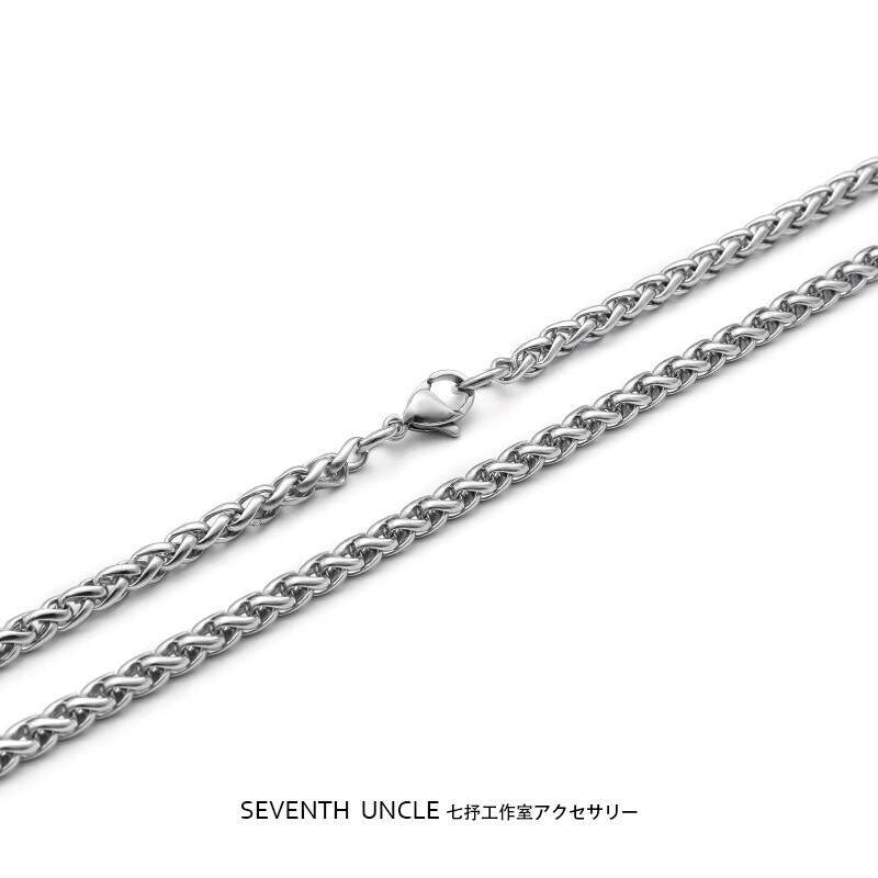 胖东来同款项链链子替换钛钢无吊坠男款挂绳简约百搭长款银素链不 银色龙骨链【宽4MM】【长60/70/8