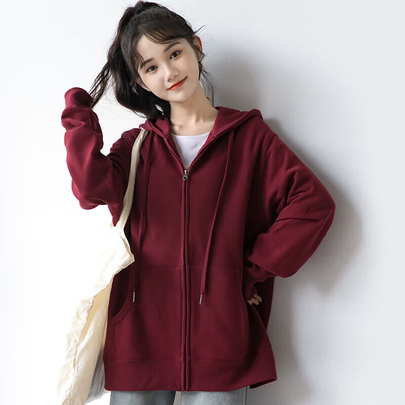 圣曼芬高中女生冬季外套新年红色春秋装新款卫衣初中女孩春秋装韩版