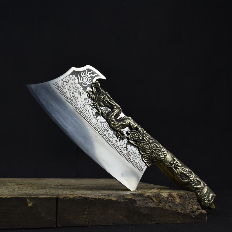 采岑03169手工砍骨刀龙泉市夹钢锻打菜刀家用剁骨刀厨师刀具商用